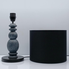 Dark Forest Rustik Ahşap Abajur Lacivert