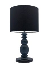 Dark Forest Rustik Ahşap Abajur Lacivert