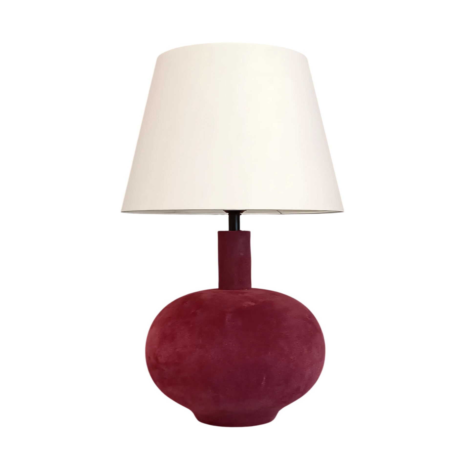 Halcer Kadife Kaplı Bordo Abajur