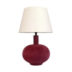 Halcer Kadife Kaplı Bordo Abajur