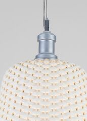 El Dokuması Rattan Sarkıt Avize Krem