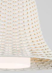 El Dokuması Rattan Sarkıt Avize Krem