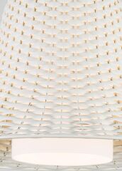 El Dokuması Rattan Sarkıt Avize Krem