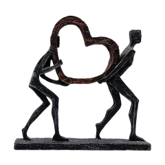 Kalp Taşıyan Çift Polyester Biblo