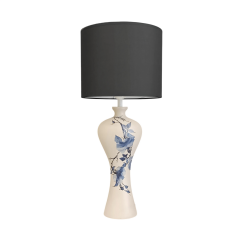 Esila Baskılı Krem Abajur