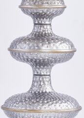 Polyester Gövdeli Abajur Gümüş