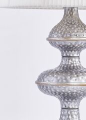 Polyester Gövdeli Abajur Gümüş