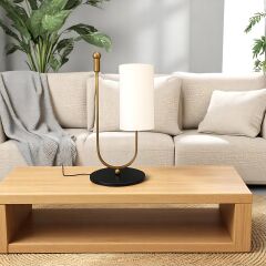 Belin Eskitme Gold Pirinç Abajur