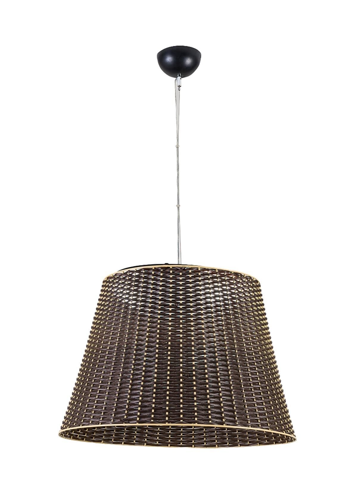 El Dokuması Rattan Sarkıt Avize Kahverengi - 1613