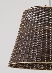 El Dokuması Rattan Sarkıt Avize Kahverengi - 1613