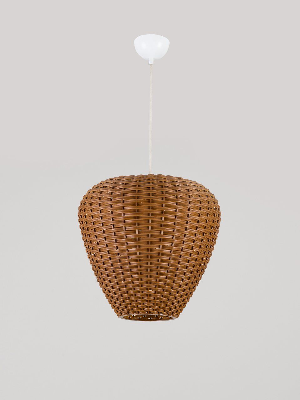 El Dokuması Rattan Sarkıt Avize Kahverengi