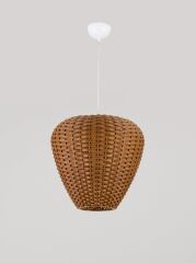 El Dokuması Rattan Sarkıt Avize Kahverengi