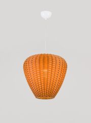 El Dokuması Rattan Sarkıt Avize Kahverengi