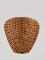 El Dokuması Rattan Sarkıt Avize Kahverengi