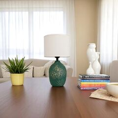 Lorida Desenli Yeşil Abajur