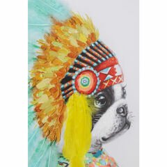 Headdress Dog Kanvas Tablo 80x80cm