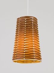 El Dokuması Rattan Sarkıt Avize Kahverengi - 1618