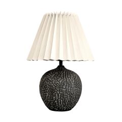 Edgar Taş Desenli Krem Şapkalı Gri Abajur