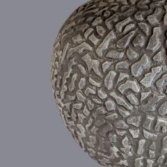 Edgar Taş Desenli Krem Şapkalı Gri Abajur