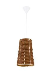 El Dokuması Rattan Sarkıt Avize Kahverengi - 1618