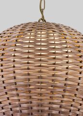 El Dokuması Rattan Sarkıt Avize Kahverengi - 1619