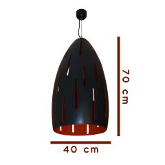 Sarkıt Avize Turuncu Siyah Bitimli