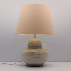 Circle Polyester Abajur Beyaz Eskitme