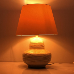 Circle Polyester Abajur Beyaz Eskitme