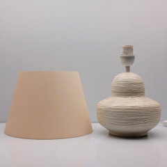 Circle Polyester Abajur Beyaz Eskitme