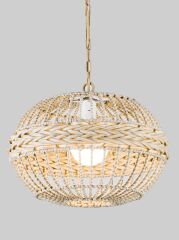 El Dokuması Rattan Sarkıt Avize - 1624