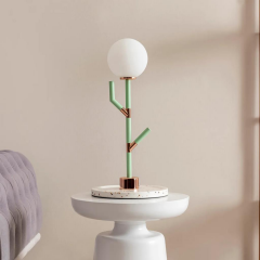 Kaktüs Metal Abajur Yeşil/Bronz