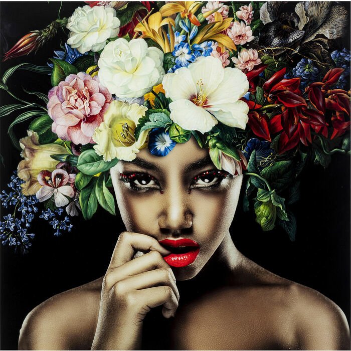 Pretty Flower Woman Cam Resim 100x100cm