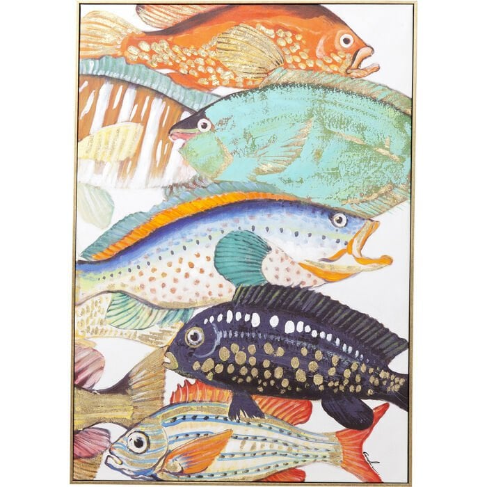 Fish Meeting Two Touched Picture 75x100cm