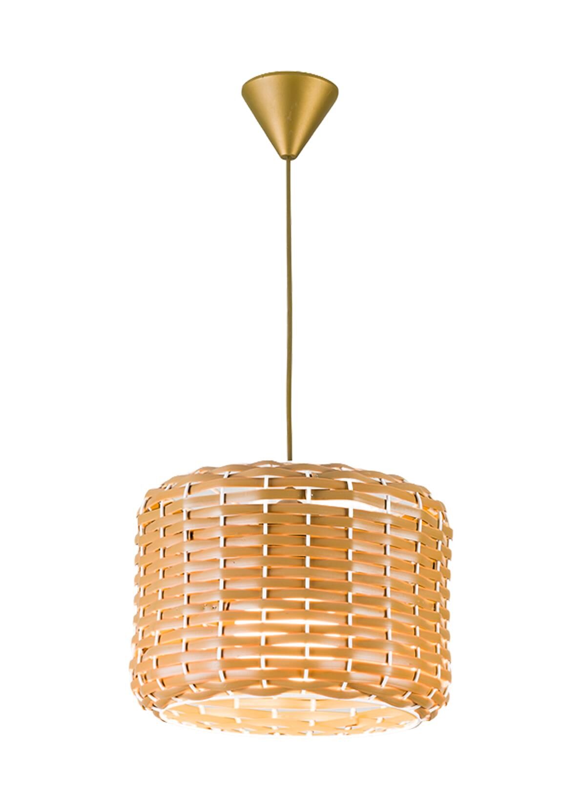 El Dokuması Rattan Sarkıt Avize - 1628