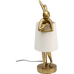 Animal Tavşan Model Gold Beyaz Masa Lambası