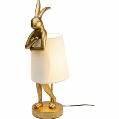 Animal Tavşan Model Gold Beyaz Masa Lambası