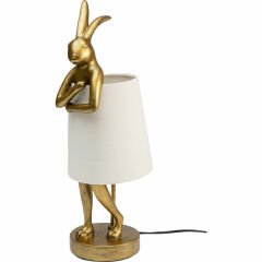 Animal Tavşan Model Gold Beyaz Masa Lambası