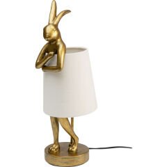 Animal Tavşan Model Gold Beyaz Masa Lambası