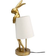 Animal Tavşan Model Gold Beyaz Masa Lambası