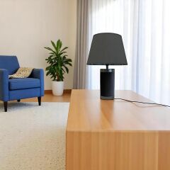 Calvi Kadife Kaplı Lacivert Abajur