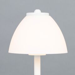 Uzun Şarjlı Metal Masa Lambası Beyaz