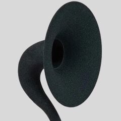 Akustik Gramofon Eskitme Gold Ahşap Gövde / Siyah Metal Başlık