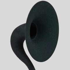 Akustik Gramofon Eskitme Gold Ahşap Gövde / Siyah Metal Başlık