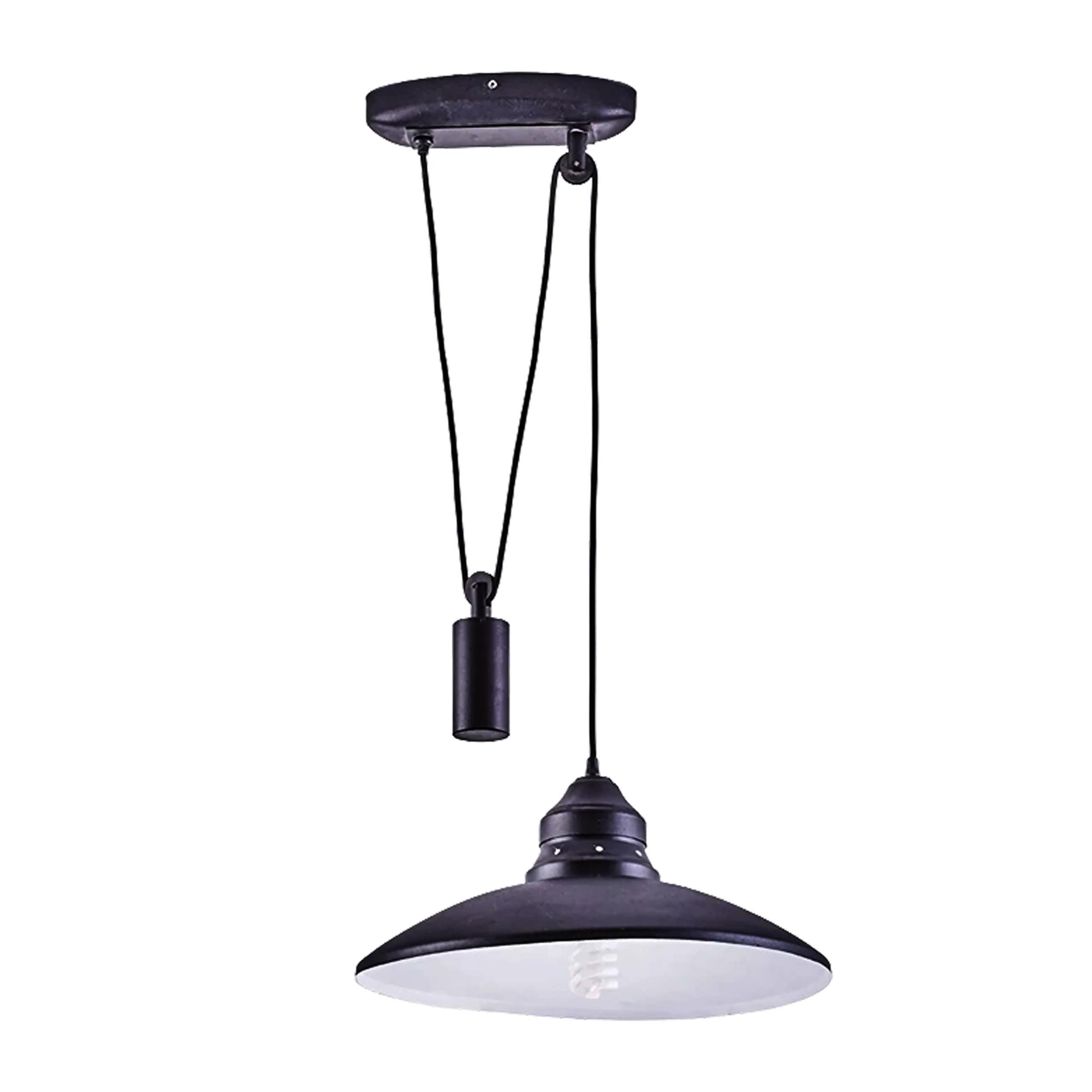 Alüminyum Gövde Asansörlü Sarkıt Avize Siyah