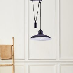 Alüminyum Gövde Asansörlü Sarkıt Avize Siyah