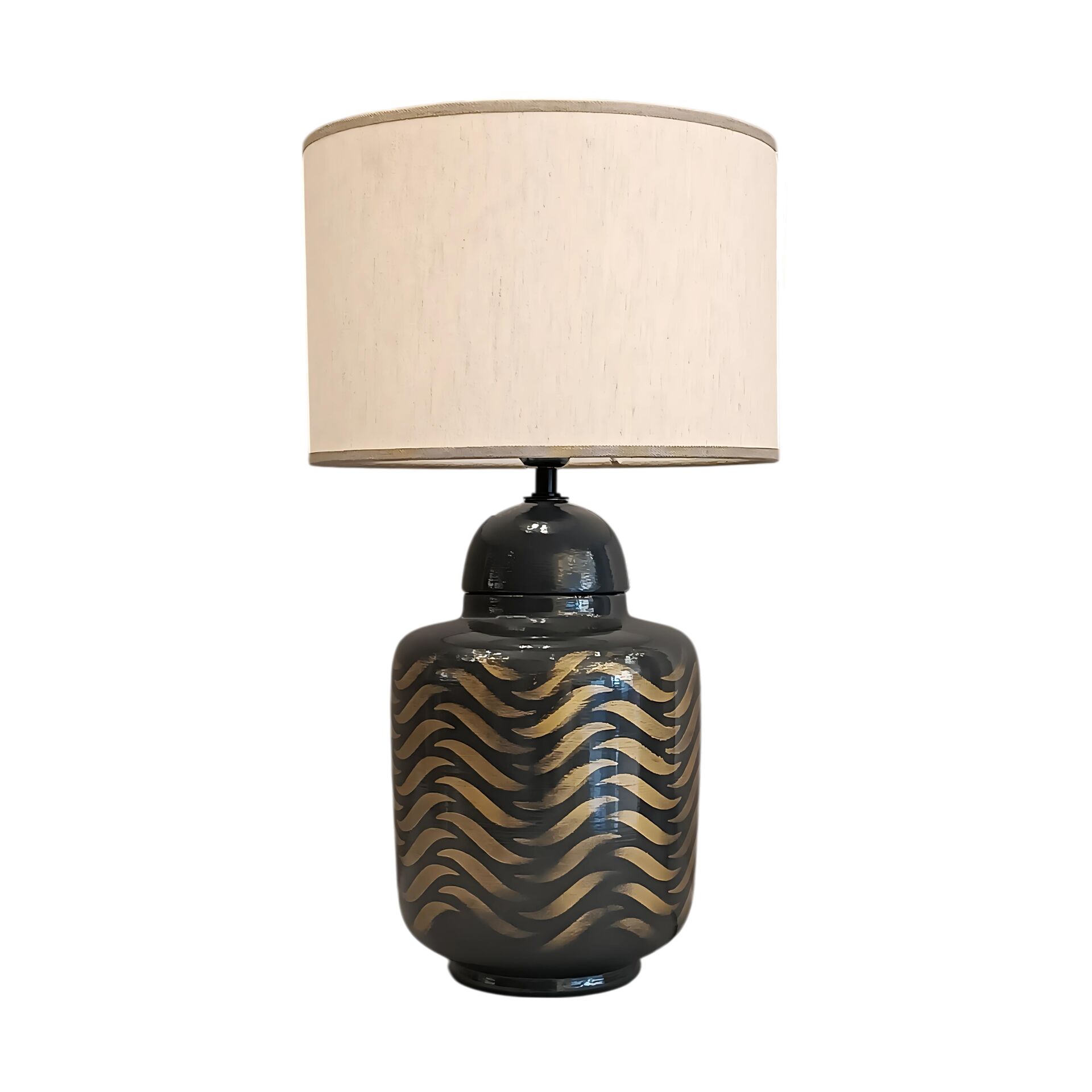 Hendy Gold Detaylı Koyu Gri Abajur