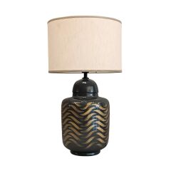 Hendy Gold Detaylı Koyu Gri Abajur