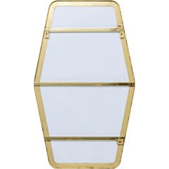 Shape Hexagon Brass Konsol Aynası