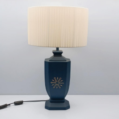 Pattern Polyester Abajur Lacivert