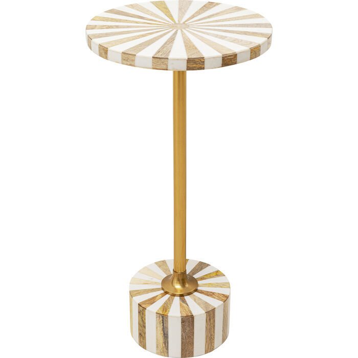 Side Table Domero Cirque Gold White Sehpa